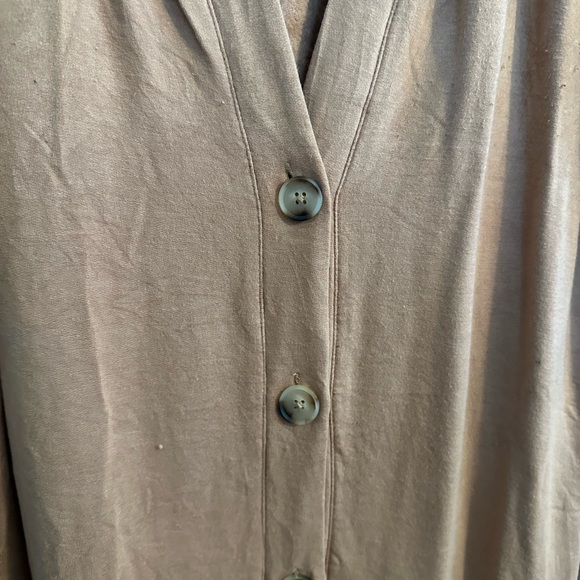 All Worthy Hunter McGrady Button Front Knee Length Cardigan - Beige Size XL - Picture 4 of 4